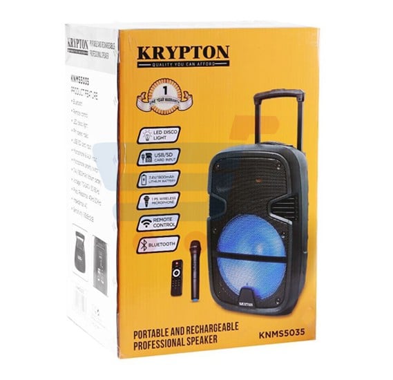 Krypton KNMS5035 Portable and Rechargeable Speaker Black